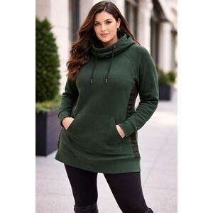 Calvin Klein Performance Green Hoodie Womens 2X Cowl Neck Pullover